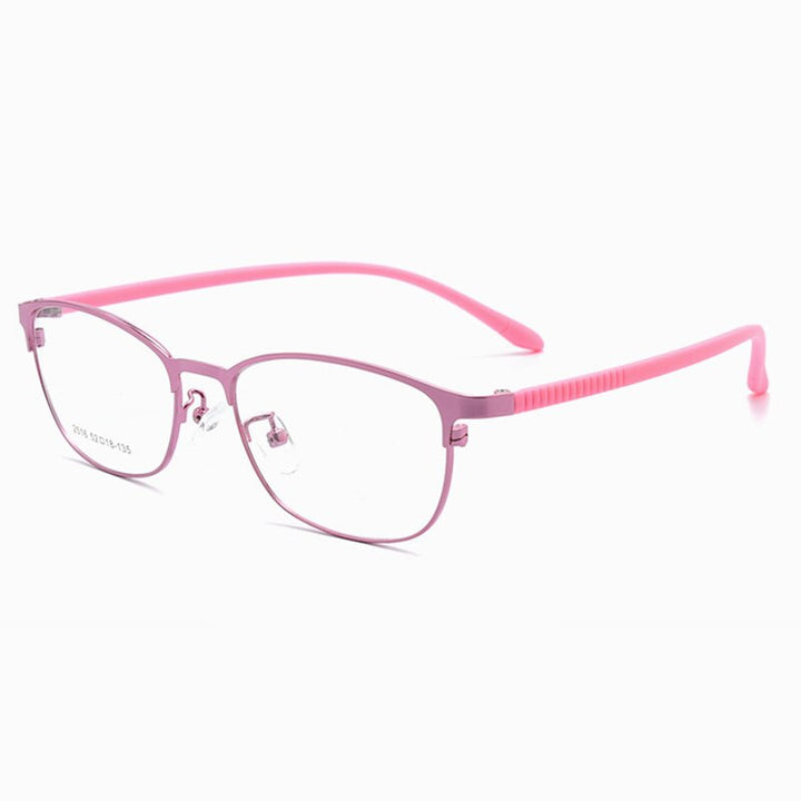 Hotony Unisex Full/Semi Rim Alloy Frame Eyeglasses 2516 Semi Rim Hotony Pink-Full Rim