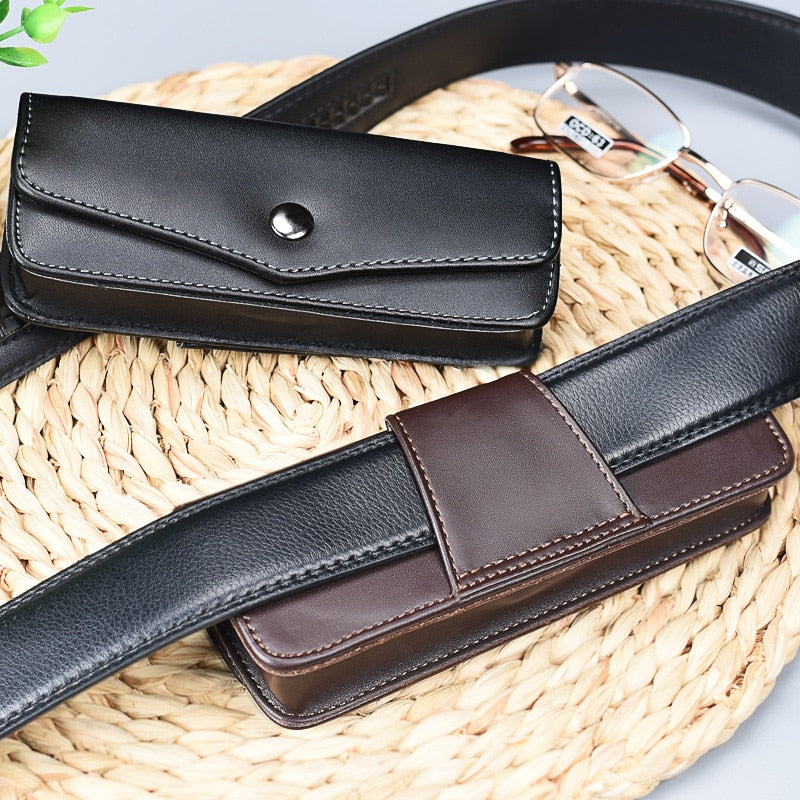Men's Wearable PU Leather Eyeglass Case Box For Belts Case Cubojue Case