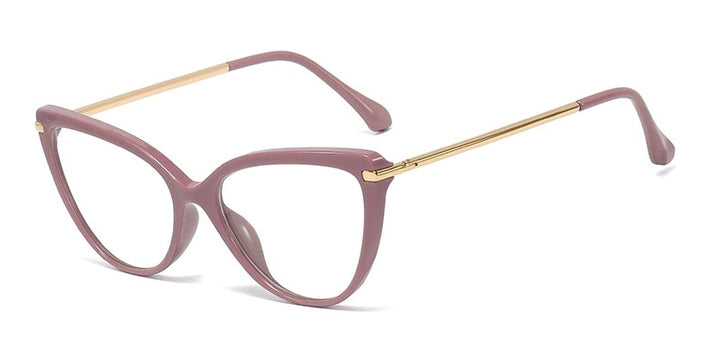 CCspace Unisex Full Rim Cat Eye Tr90 Titanium Frame Eyeglasses 45963 Full Rim CCspace C4 purple