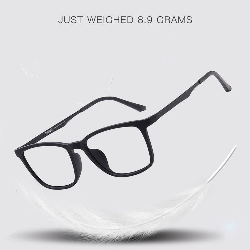 Yimaruili Men's Eyeglasses Square Full Rim Titanium Y8808 Full Rim Yimaruili Eyeglasses