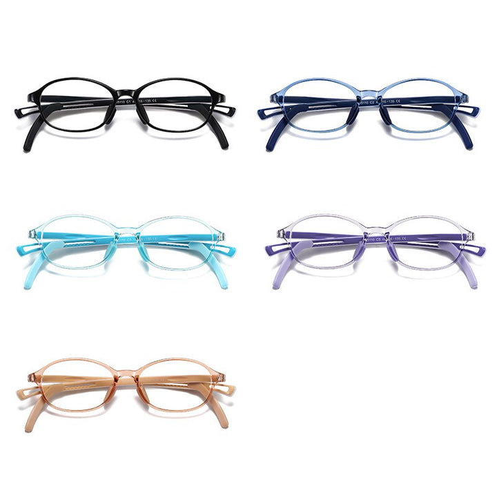 Reven Jate Unisex Children's Full Rim Oval Tr 90 Silicone Eyeglasses 5110 Full Rim Reven Jate