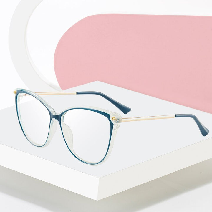 Hotony Women's Full Rim TR 90 Resin Cat Eye Frame Eyeglasses 7014 Full Rim Hotony