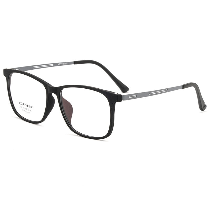 Yimaruli Men's Full Rim Titanium Square Frame Eyeglasses 9825 Full Rim Yimaruili Eyeglasses Black Gray