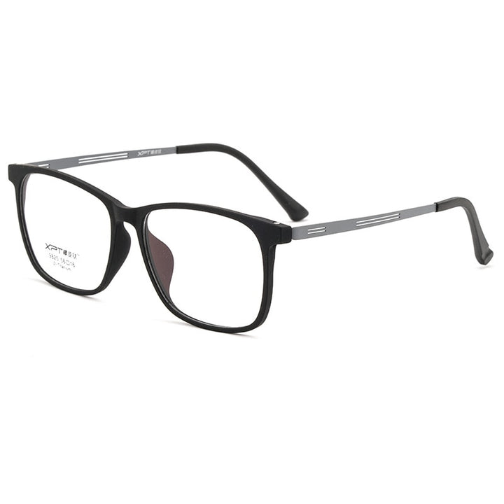 Yimaruli Men's Full Rim Titanium Square Frame Eyeglasses 9825 Full Rim Yimaruili Eyeglasses Black Gray