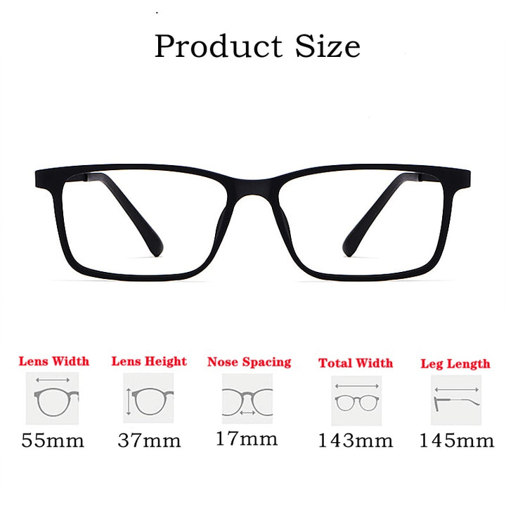 Yimaruili Men's Full Rim Resin Titanium Frame Eyeglasses HR8085 Full Rim Yimaruili Eyeglasses