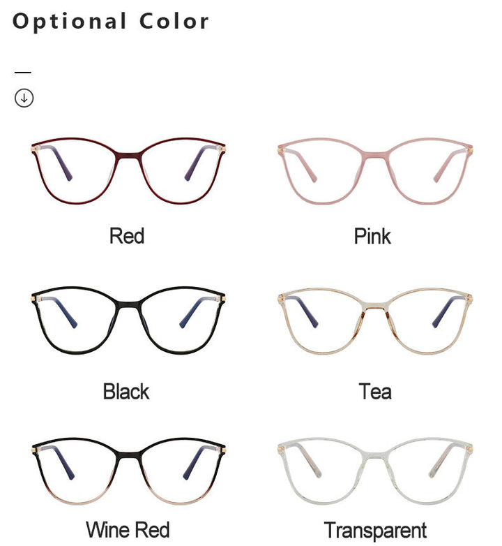 Hotony Women's Full Rim TR 90 Resin Cat Eye Frame Eyeglasses 7041 Full Rim Hotony
