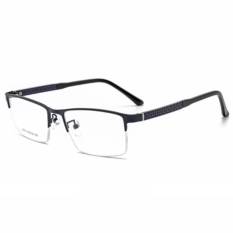 Hotochki Men's Semi Rim Browline Alloy Frame Eyeglasses 2470 Semi Rim Hotochki Blue