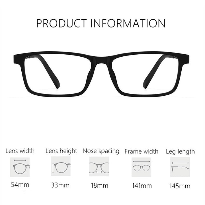 Yimaruili Unisex Full Rim Titanium Frame Eyeglasses 8836X Full Rim Yimaruili Eyeglasses