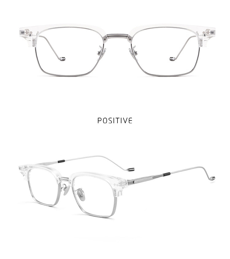 Gatenac Unisex Full Rim Square Acetate Frame Eyeglasses Gxyj184 Full Rim Gatenac