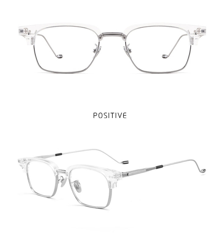 Gatenac Unisex Full Rim Square Acetate Frame Eyeglasses Gxyj184 Full Rim Gatenac