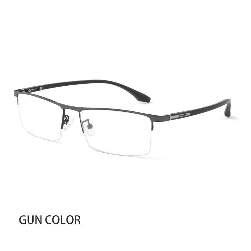 Hotochki Unisex Semi Rim Alloy Frame Eyeglasses P9001 Semi Rim Hotochki gray
