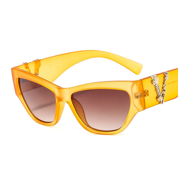 CCspace Women's Full Rim Cat Eye Resin Frame Sunglasses 46538 Sunglasses CCspace Sunglasses C7Orange