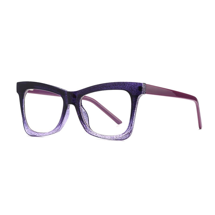 CCspace Unisex Full Rim Square Cat Eye Tr 90 Titanium Frame Eyeglasses 49547 Full Rim CCspace C5Purple