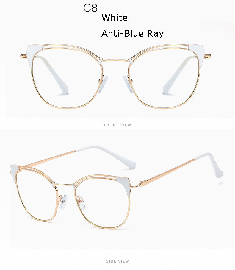 Hotony Unisex Full Rim Cat Eye Alloy Frame Eyeglasses L95537 Full Rim Hotony