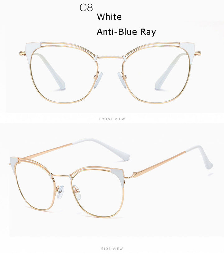 Hotony Unisex Full Rim Cat Eye Alloy Frame Eyeglasses L95537 Full Rim Hotony
