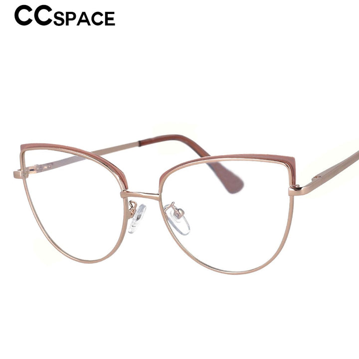 CCspace Unisex Full Rim Cat Eye Alloy Frame Eyeglasses 53101 Full Rim CCspace