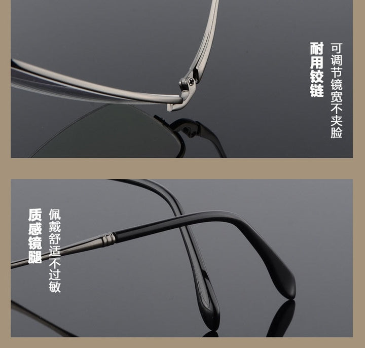 Men's Square Semi Rim Titanium Frame Eyeglasses 8296 Semi Rim Bclear