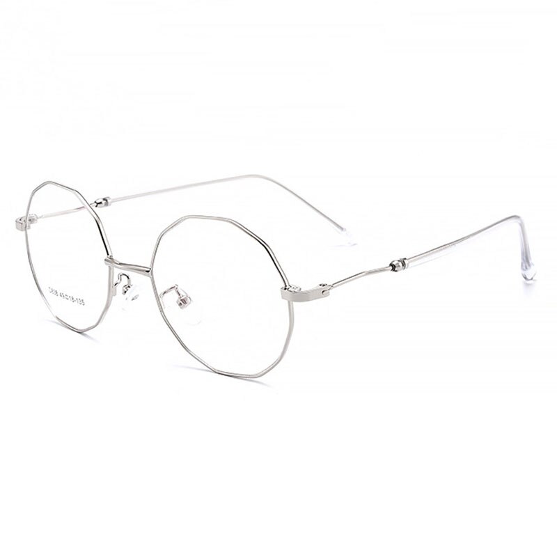 Hotony Unisex Full Rim Polygon Round Alloy Frame Spring Hinge Eyeglasses D838 Full Rim Hotony
