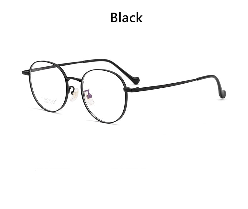 Yimaruili Men's Full Rim Round β Titanium Frame Eyeglasses T3933 Full Rim Yimaruili Eyeglasses