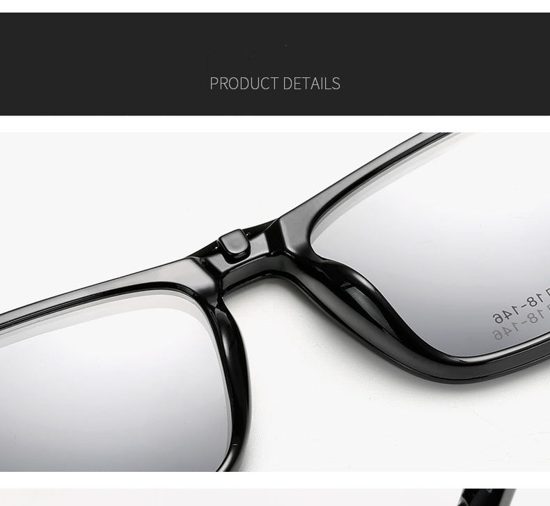 Yimaruili Unisex Full Rim Resin Frame Eyeglasses With Polarized Lens Magnetic Clip On Sunglasses 2146 With Clip Ons Yimaruili Eyeglasses