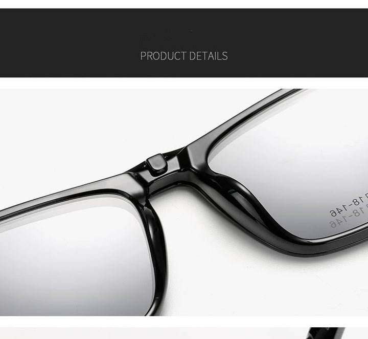 Yimaruili Unisex Full Rim Resin Frame Eyeglasses With Polarized Lens Magnetic Clip On Sunglasses 2146 With Clip Ons Yimaruili Eyeglasses