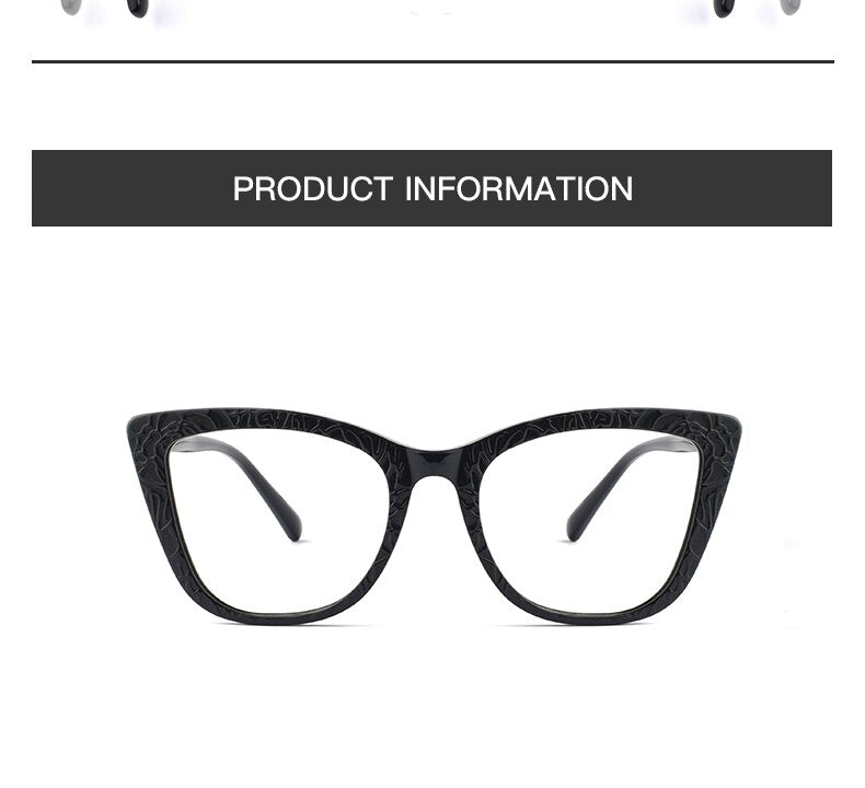 Hotochki Women's Full Rim Cat Eye TR-90 Resin Acetate Frame Eyeglasses Z508 Full Rim Hotochki