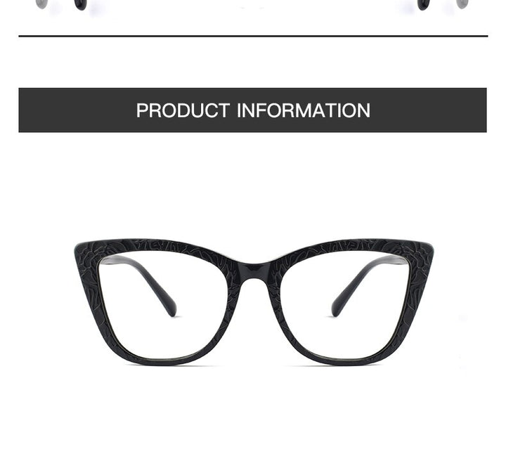 Hotochki Women's Full Rim Cat Eye TR-90 Resin Acetate Frame Eyeglasses Z508 Full Rim Hotochki