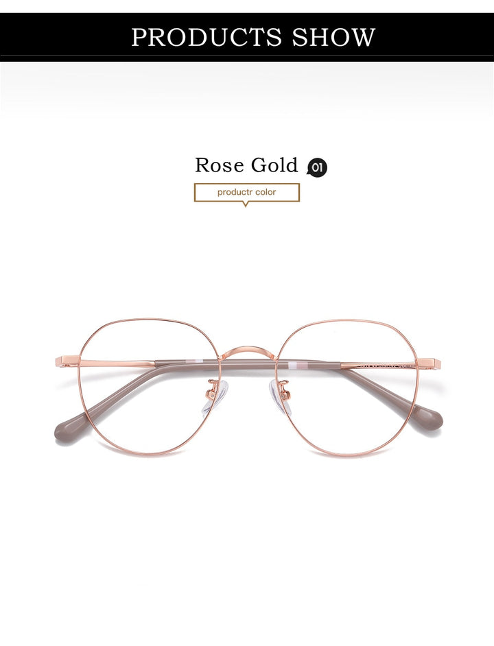 Yimaruili Unisex Full Rim Round Alloy Frame Eyeglasses Y1919 Full Rim Yimaruili Eyeglasses