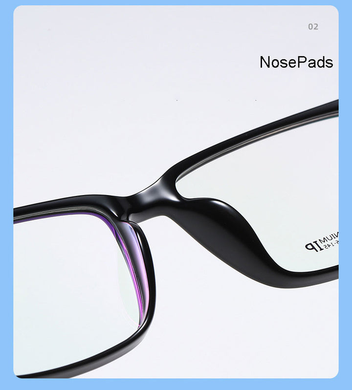 Hotochki Men's Full Rim Beta Titanium Frame Rectangular Eyeglasses 7036 Full Rim Hotochki