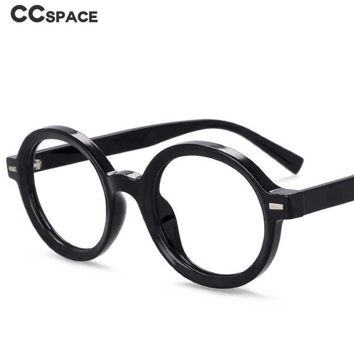 CCspace Unisex Full Rim Round Oval Tr 90 Titanium Rivet Frame Eyeglasses 54026 Full Rim CCspace