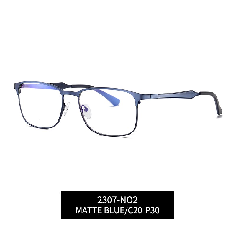 Reven Jate Men's Eyeglasses 2307 Full Rim Alloy Front Flexible Plastic Tr-90 Full Rim Reven Jate blue