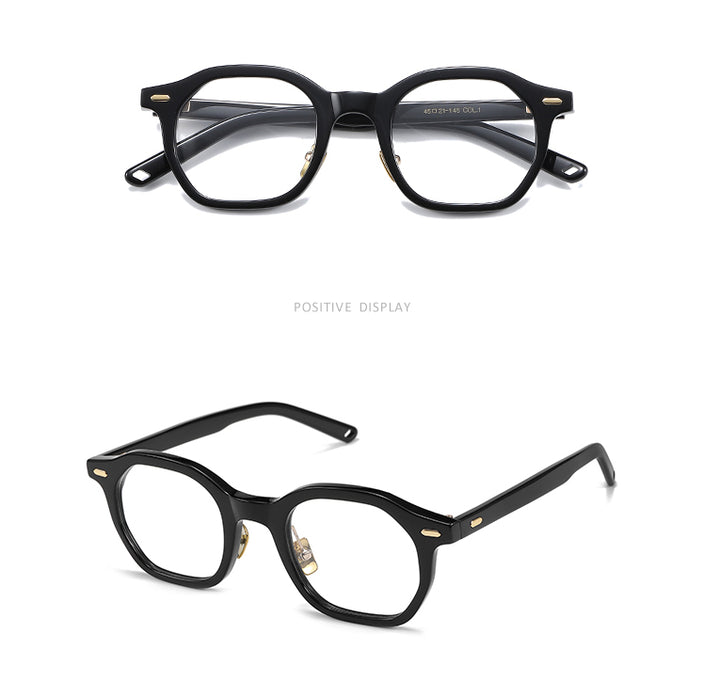 Gatenac Unisex Full Rim Square Acetate Frame Eyeglasses Gxj33 Full Rim Gatenac