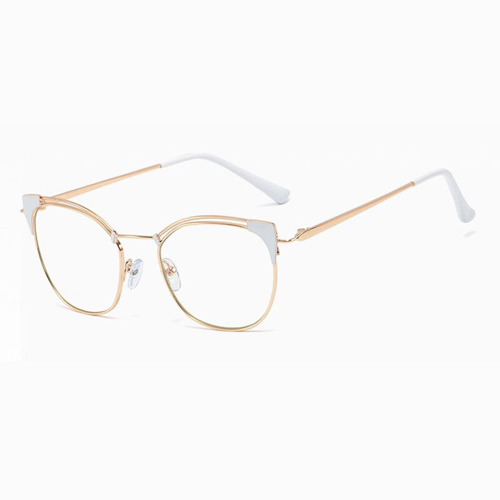 Hotony Unisex Full Rim Cat Eye Alloy Frame Eyeglasses L95537 Full Rim Hotony C8