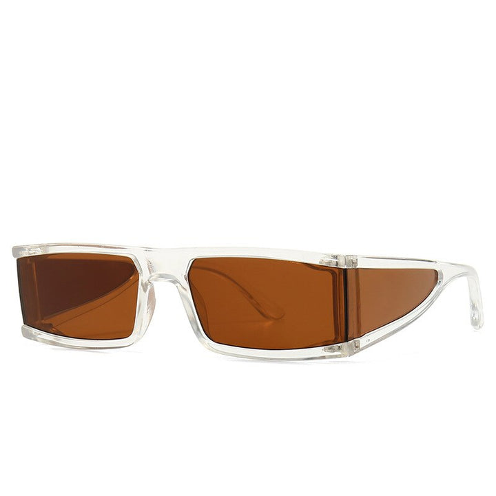 CCspace Unisex Full Rim Rectangle Resin Goggle Frame Sunglasses 46198 Sunglasses CCspace Sunglasses C3 clear tea