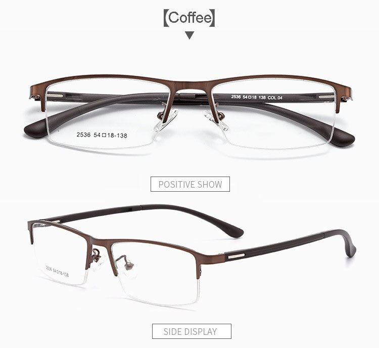 Hotochki Men's Semi Rim TR-90 Resin Alloy Frame Eyeglasses Semi Rim Hotochki