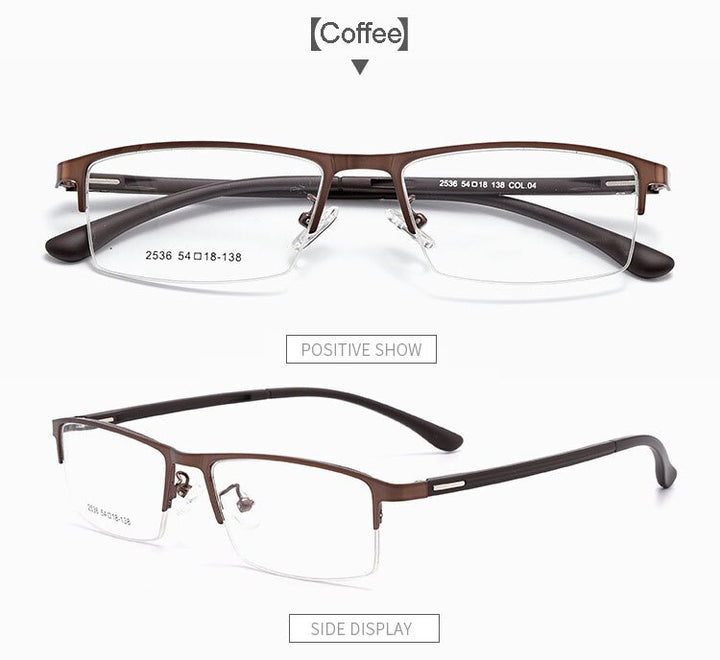 Hotochki Men's Semi Rim TR-90 Resin Alloy Frame Eyeglasses Semi Rim Hotochki