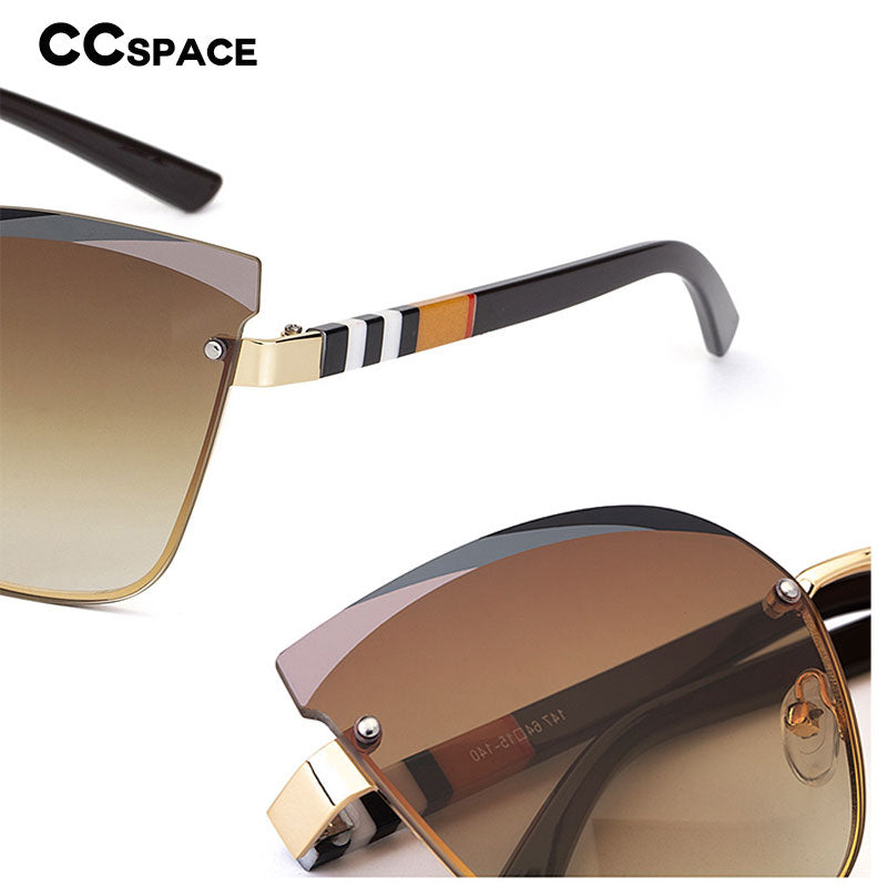 CCspace Women's Rimless Cat Eye Alloy Frame Sunglasses 49123 Sunglasses CCspace Sunglasses