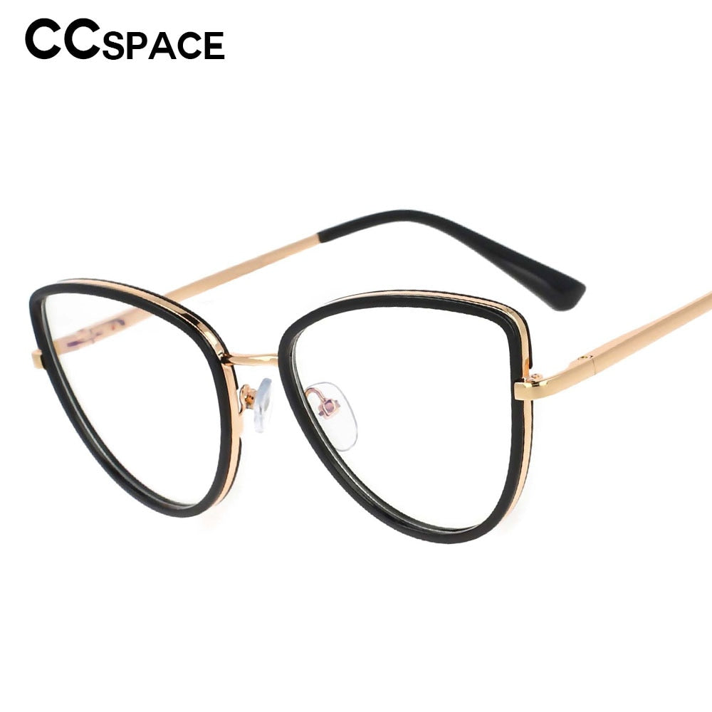 CCspace Women's Full Rim Cat Eyel Tr 90 Titanium Frame Eyeglasses 53369 Full Rim CCspace