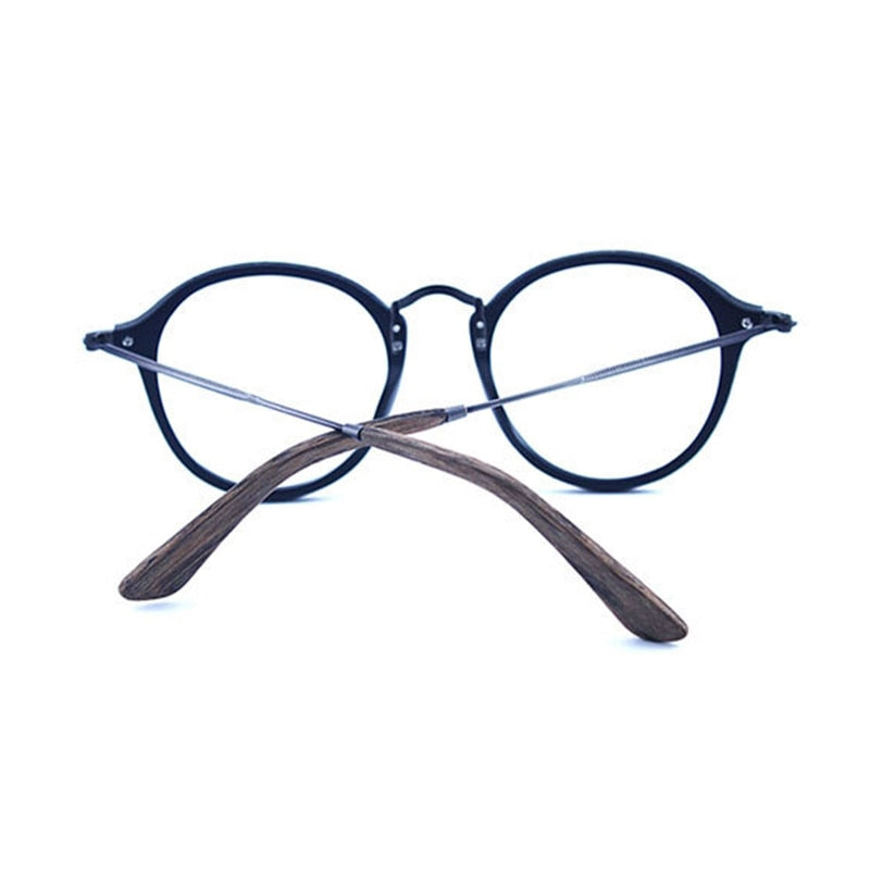 Hdcrafter Unisex Full Rim Round Wood Frame Eyeglasses Rb2447 Full Rim Hdcrafter Eyeglasses