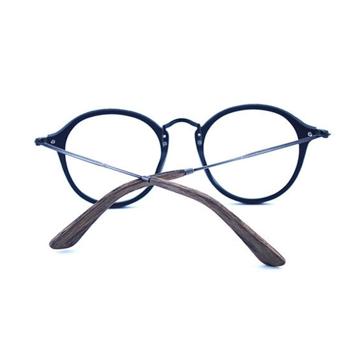 Hdcrafter Unisex Full Rim Round Wood Frame Eyeglasses Rb2447 Full Rim Hdcrafter Eyeglasses