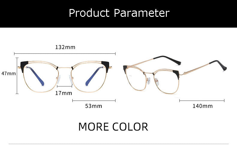 Hotony Unisex Full Rim Cat Eye Alloy Frame Eyeglasses L95537 Full Rim Hotony