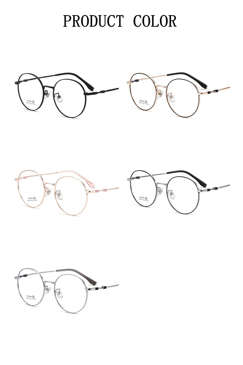 Yimaruili Unisex Full Rim Round β Titanium Frame Eyeglasses  86007YF Full Rim Yimaruili Eyeglasses