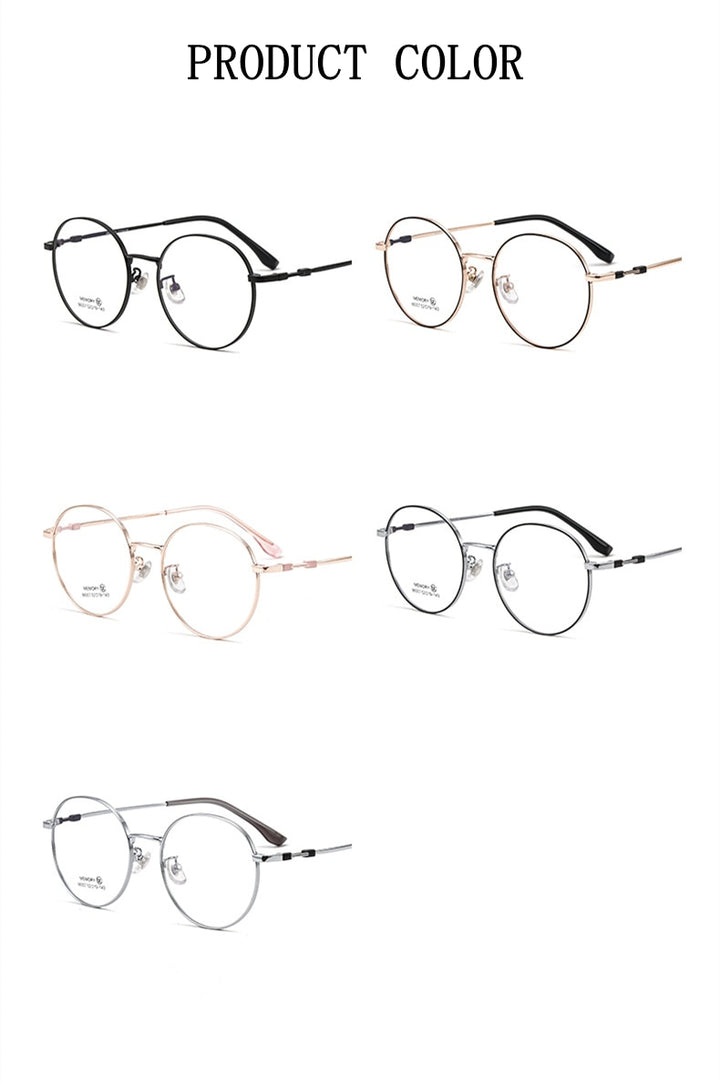 Yimaruili Unisex Full Rim Round β Titanium Frame Eyeglasses  86007YF Full Rim Yimaruili Eyeglasses