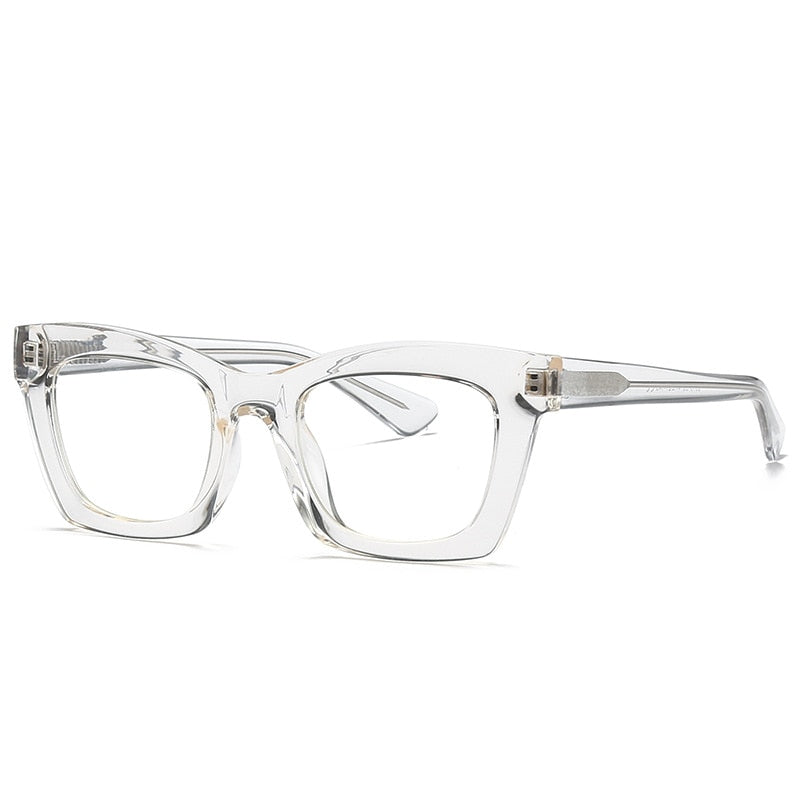 CCspace Women's Full Rim Cat Eye Tr 90 Titanium Frame Eyeglasses 49524 Full Rim CCspace C2Clear