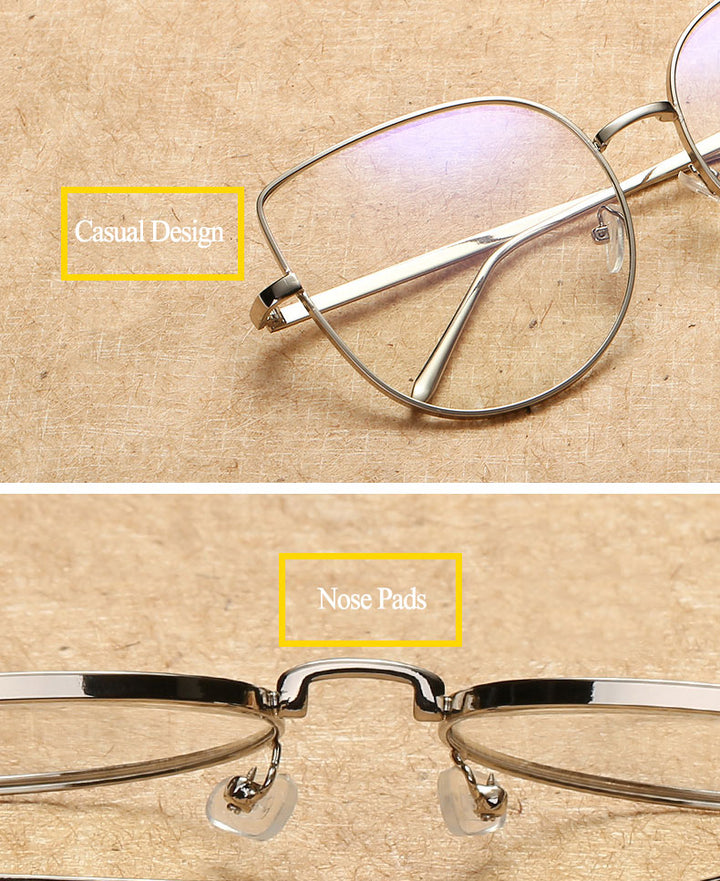 Hotony Women's Full Rim Alloy Cat Eye Frame Eyeglasses 3449 Full Rim Hotony