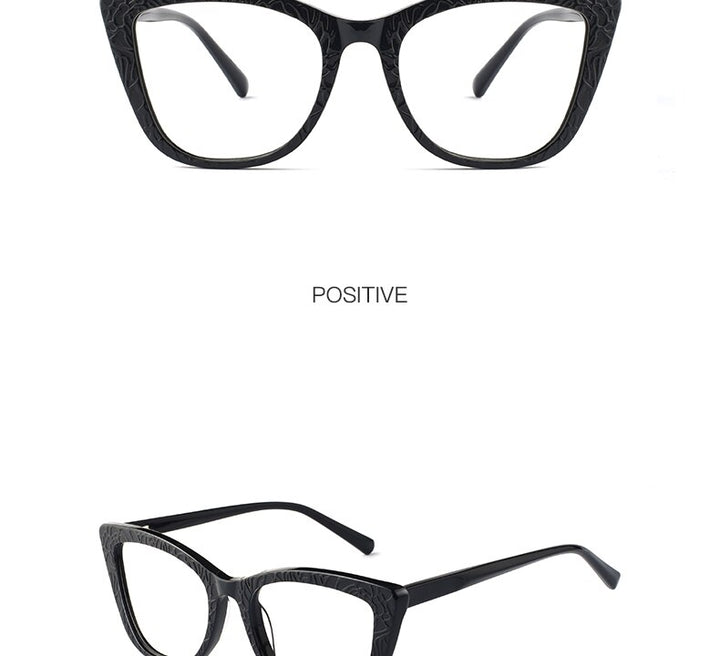 Hotochki Women's Full Rim Cat Eye TR-90 Resin Acetate Frame Eyeglasses Z508 Full Rim Hotochki