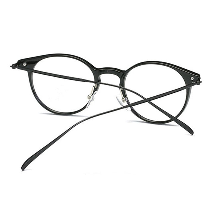 Handoer Unisex Full Rim Round Tr 90 Alloy Eyeglasses 6628 Full Rim Handoer