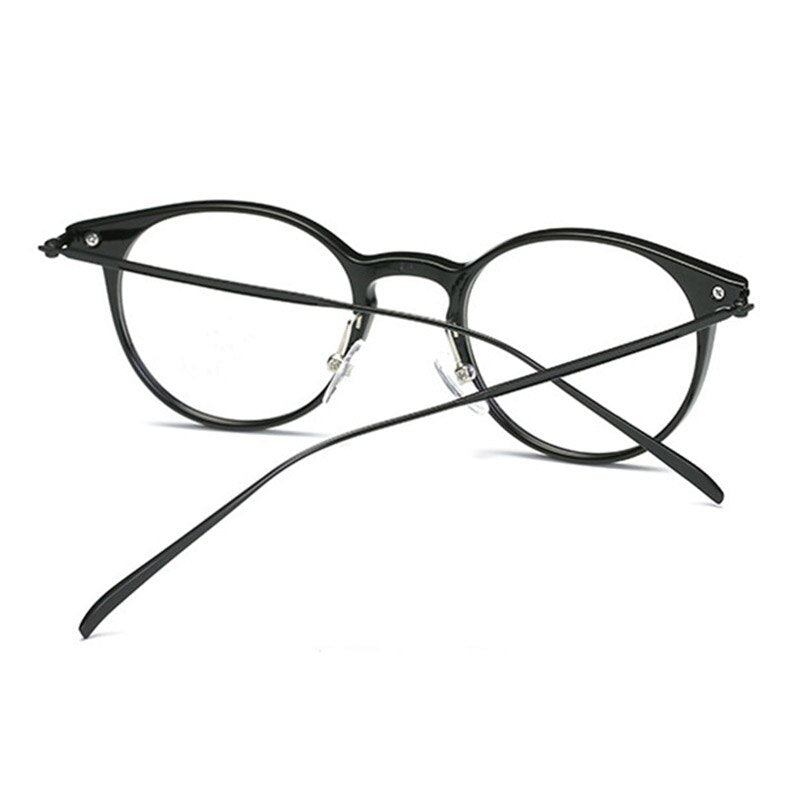 Handoer Unisex Full Rim Round Tr 90 Alloy Eyeglasses 6628 Full Rim Handoer   