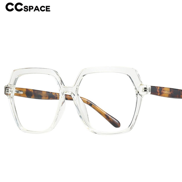CCspace Unisex Full Rim Polygon Tr 90 Titanium Frame Eyeglasses 49324 Full Rim CCspace