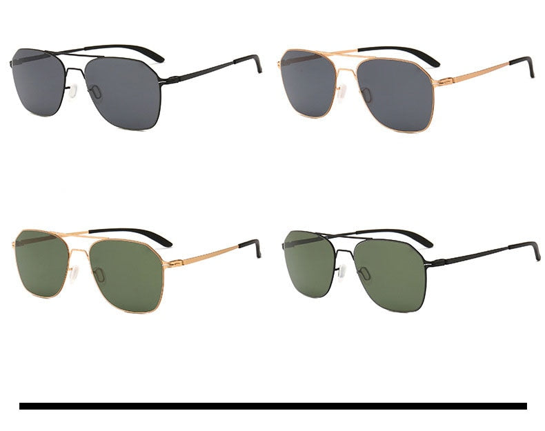 Reven Jate Men's Full Rim Square Double Bridge Alloy Polarized Sunglasses 7704 Sunglasses Reven Jate